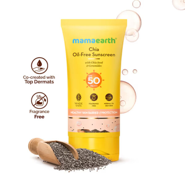 Chia Oil-Free Sunscreen with Chia Seed & Ceramides for Hydrated Glow & Sun Protection - 50g